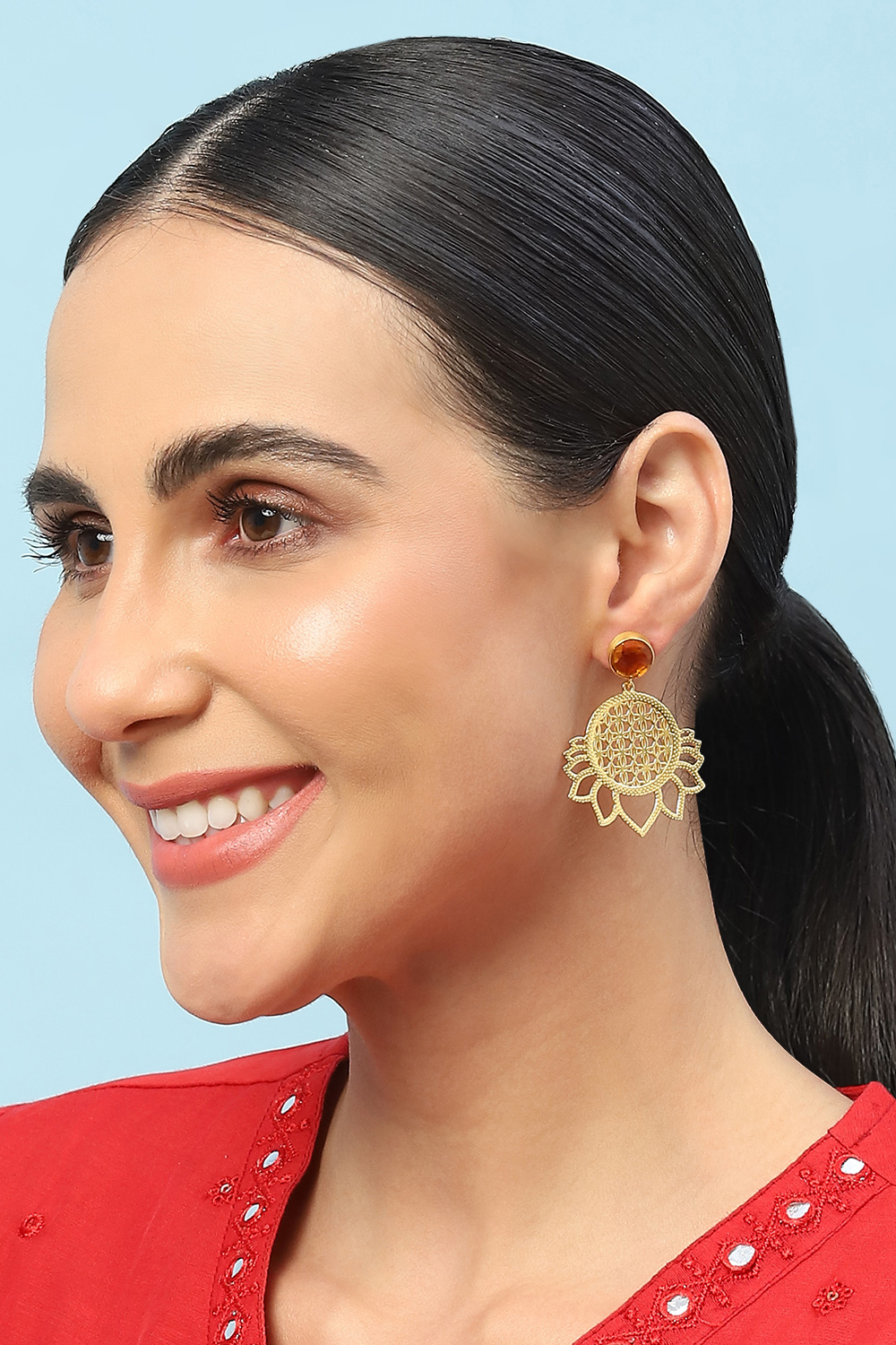 Yellow Brass earrings image number 3