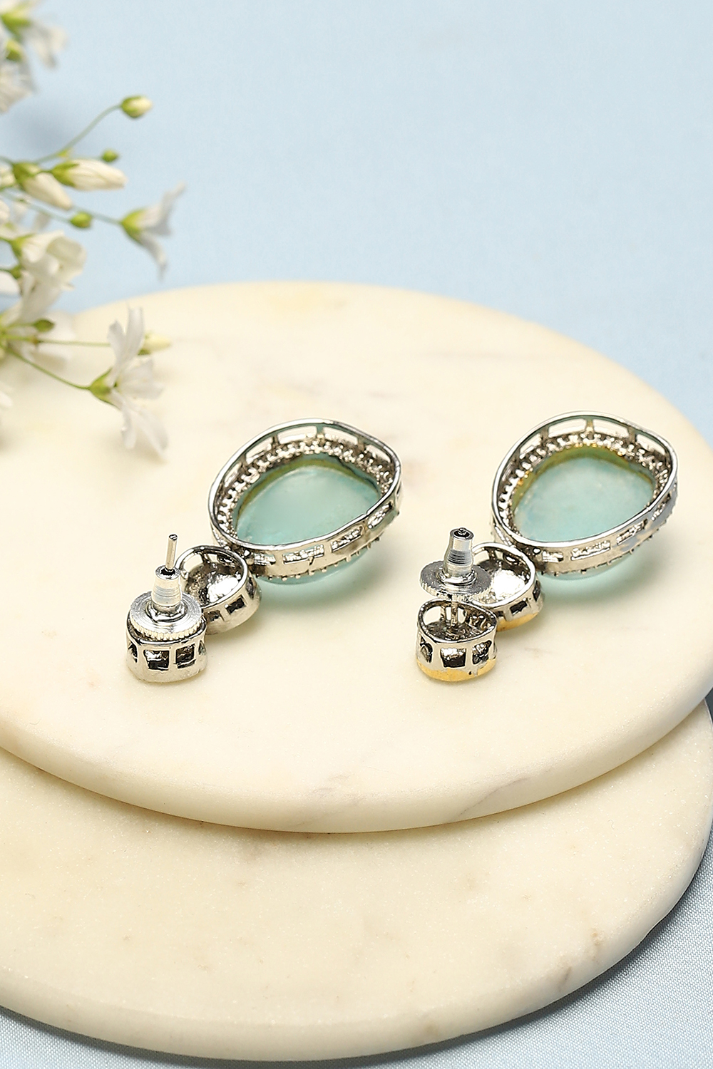 Light Blue Brass earrings image number 2